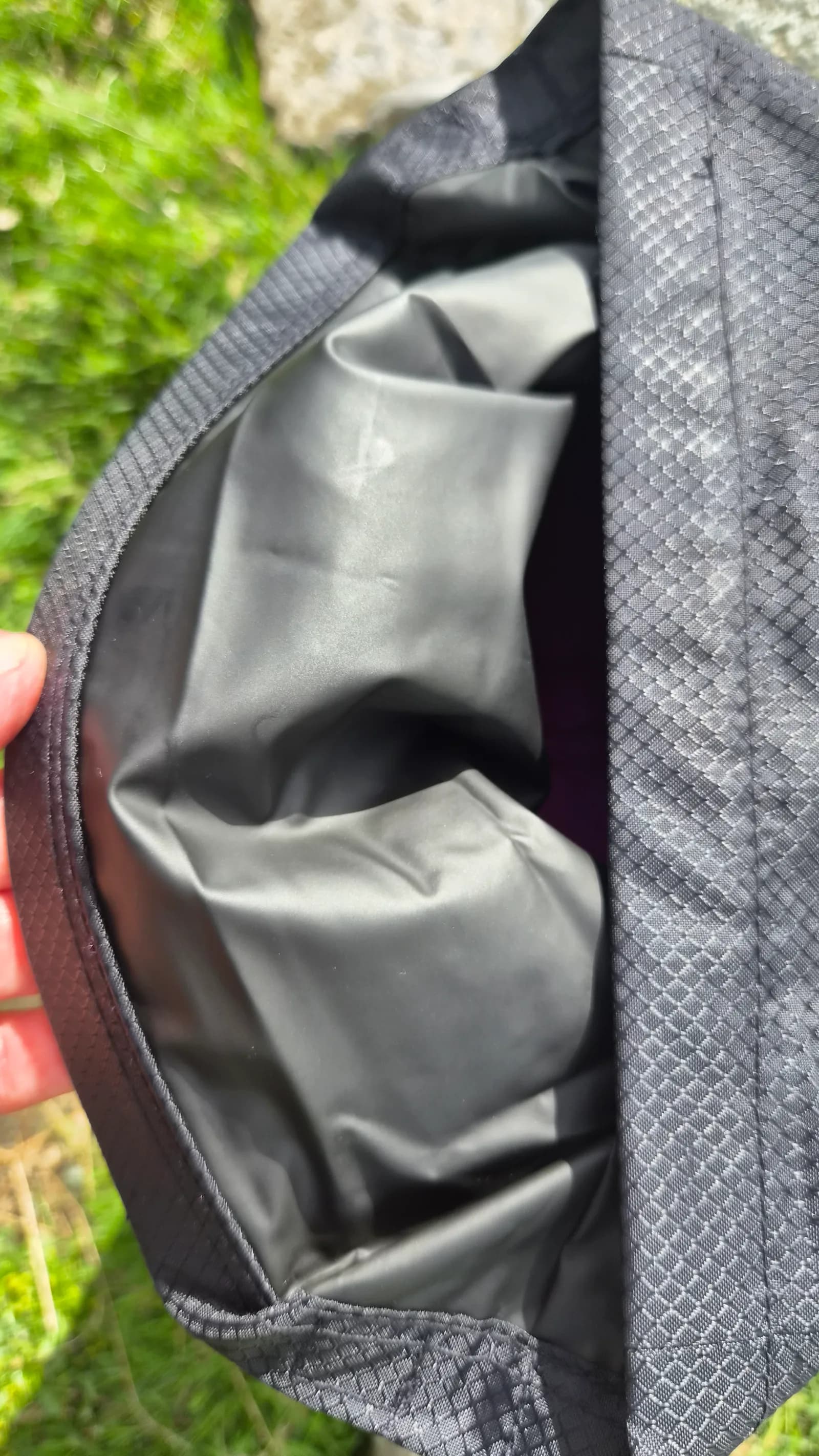 Close-up of the waterproof lining inside the PoKit