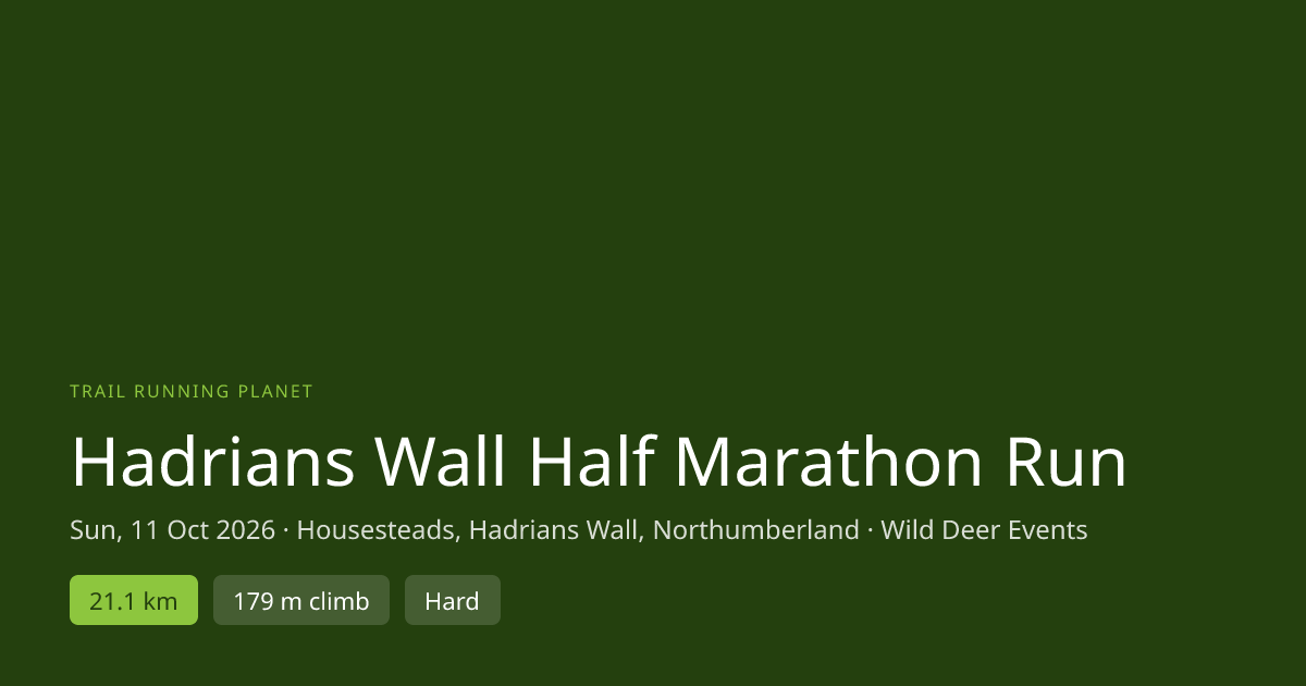 Wild Deer Events Hadrians Wall Half Marathon Run | Trail Running Planet